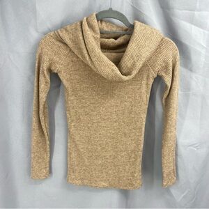 The Noli Shop Foldover Knit Top Ribbed Cowl Neck Sweater Size XS NWT